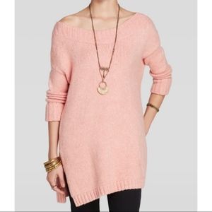 Free People Peachy Pink Tricot Pullover Sweater